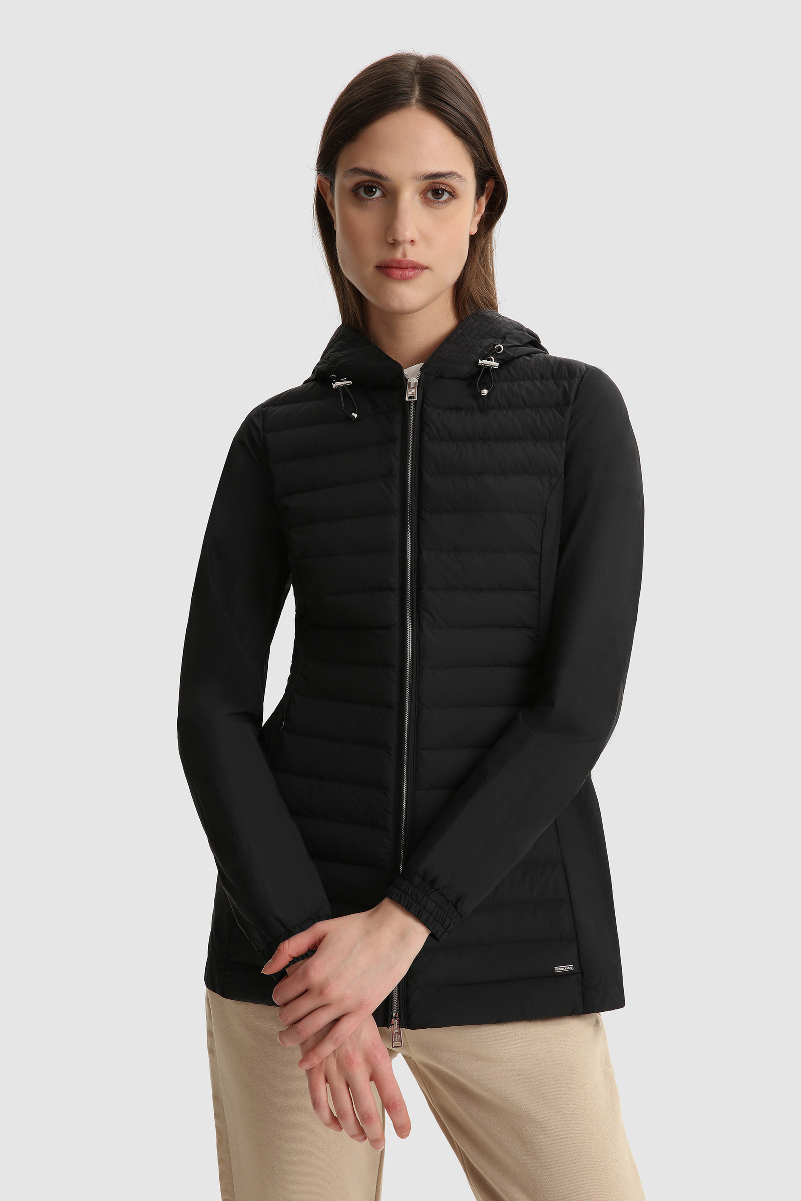 Violet quilted Parka with hood - Women - Black
