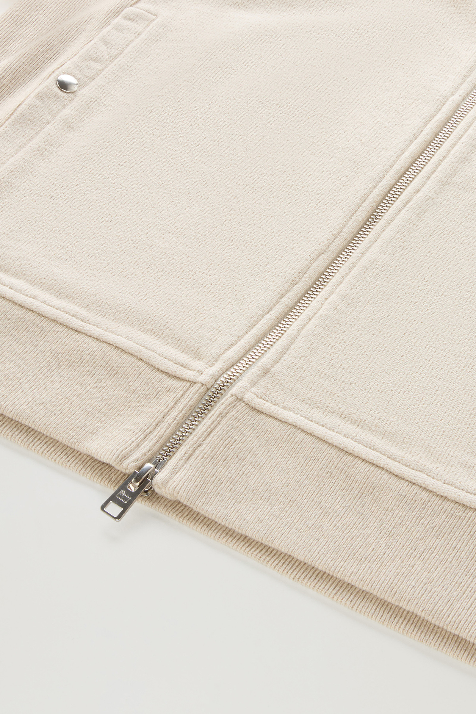 Kapuzenjacke aus Leinen-Baumwollfleece-Mischung beige photo 9 | Woolrich
